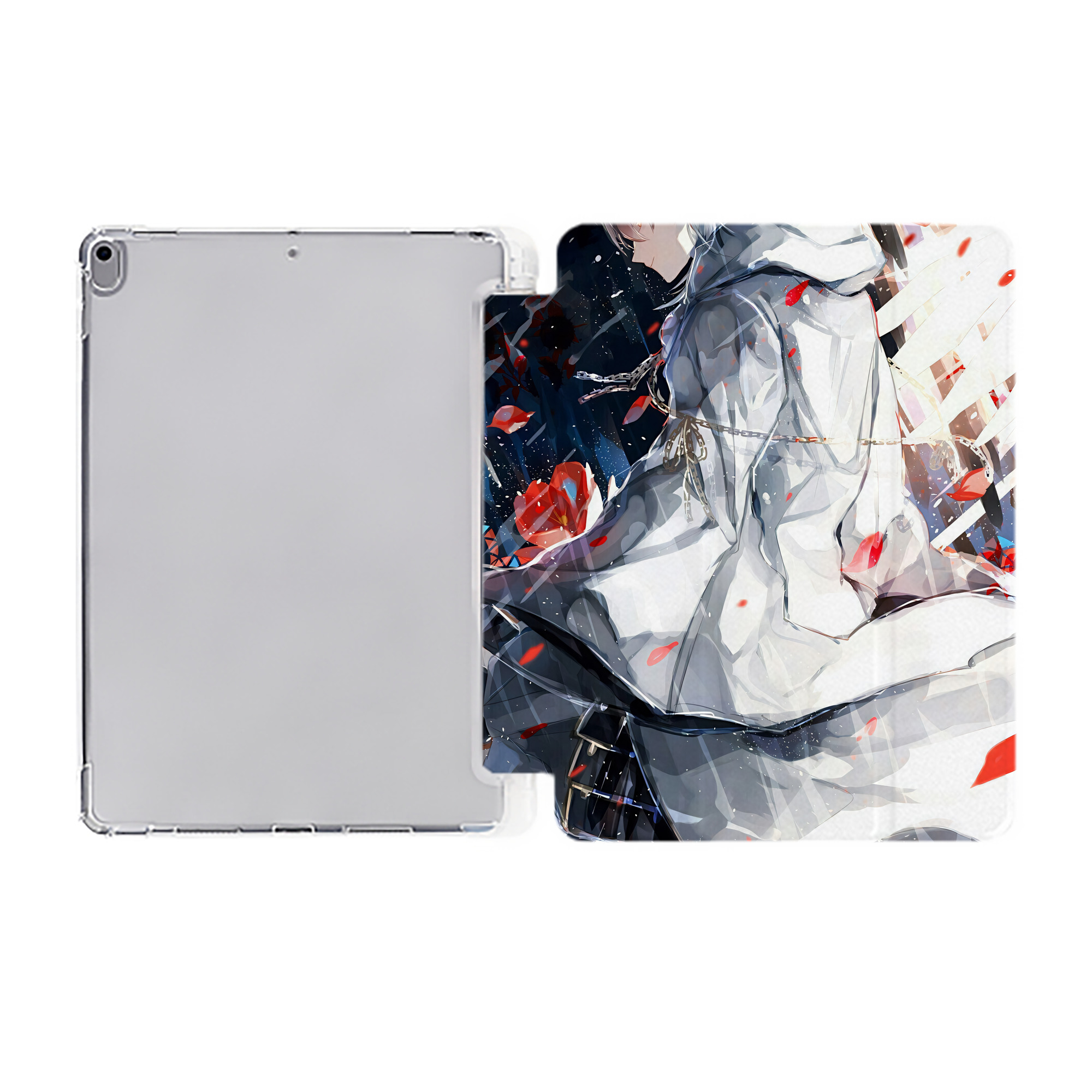 （画像用） 刀剣乱舞 Touken Ranbu IPad ケース ペン収納付き 三つ折りスタンド PUレザー×シリコン 対応機種9.5/10.5/10.9インチ